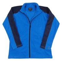 Modro-tmaovmodrá fleecová propínací funkční mikina s logem Mountain Warehouse
