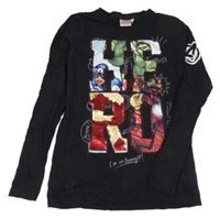 Černé triko s Avengers a překlápěcími flitry Desigual