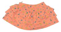 Neónově oranžová bodkovaná á vrstvená sukňa s všitými kalhotkami C&A