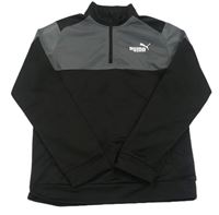 Černo-šedá sportovní funkční mikina s logem Puma