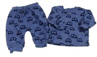 2 set - Tmavomodrá fleecová mikina s auty + tepláky Matalan