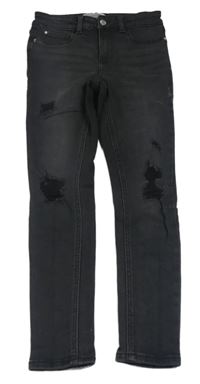 Čierne skinny rifle s dierami New Look
