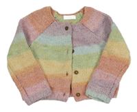 Barevný pruhovaný propínací svetr Next