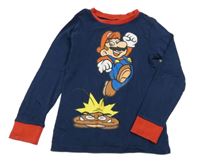 Tmavomodro-červené pyžamové triko s Mariem H&M