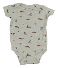 Šedé melírované body se zvířátky Carter's