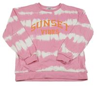 Ružovo-biela pruhovaná mikina s nápisom Primark