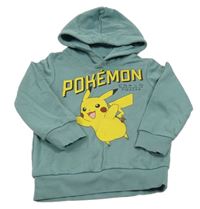 Šedomodrá mikina s Pikachu a kapucňou