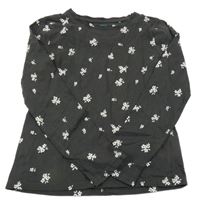 Antracitové tričko s bílými kvítky John Lewis