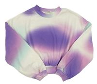 Bielo-fialová crop mikina H&M