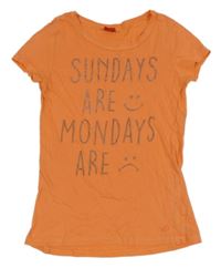 Oranžové tričko s nápisom S. Oliver