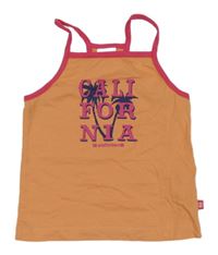 Oranžový crop top s nápisom