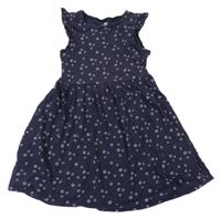 Tmavomodré kvetované šaty H&M