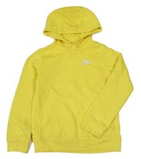 Žlutá mikina s logem a kapucí Nike