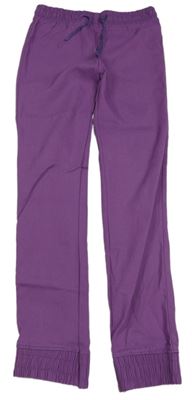 Fialové elastické cuff nohavice