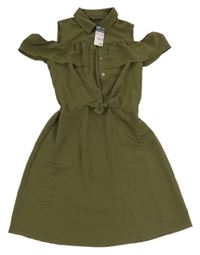 Nová - Khaki šaty s holými rameny Primark