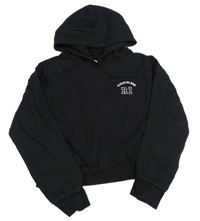 Čierna crop mikina s nápisom a kapucňou River Island