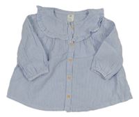 Bílo-modrá pruhovaná halenka s límečkem H&M