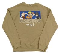 Béžová mikina s potlačou a znaky - Naruto H&M