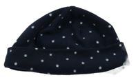 Tmavomodrá bodkovaná á fleecová čapica Pocopiano