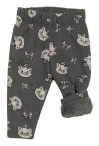 Sivé zateplené legíny s kočičkou Marií Disney