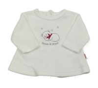 Biele zamatové tričko s medvedíkom