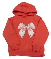 Jahodová mikina s mašlou a kapucňou Primark