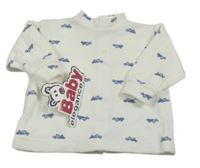 Nové - Bielo-modrá zamatová mikina s kachničkami