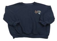 Tmavomodrá oversize mikina so sluncem a mesiacom Dunnes Stores