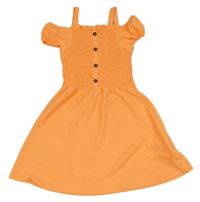 Neónově oranžové šaty s odhalenými rameny C&A