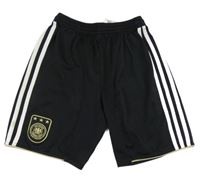Černo-bílé sportovní kraťasy s logem a pruhy Adidas