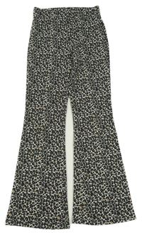 Béžovo-čierne flare legíny s leopardím vzorom Primark
