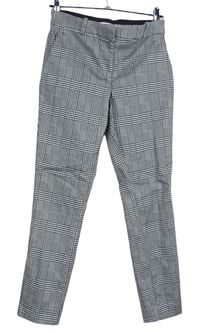 Dámske čierno-biele kockované chino nohavice H&M