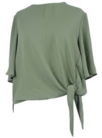 Dámska khaki crop blúzka s uzlom New Look