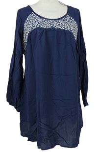 Dámska tmavomodrá tunika so vzorom