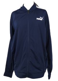 Nové - Pánská tmavomodro-bílá sportovní funkční propínací mikina s logem Puma 