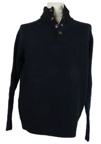 Pánský tmavomodrý vlněný svetr Dunnes 