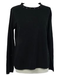 Dámsky čierny sveter s kamienkami C&A