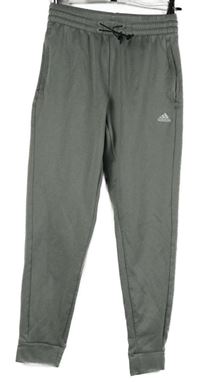 Dámske sivé športové funkčné tepláky Adidas