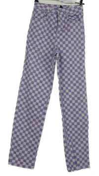 Dámske fialové kockované rifle H&M