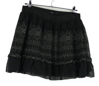 Dámska čierna vzorovaná šifónová sukňa Zero