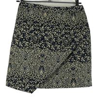 Dámska tmavomodro-smotanová vzorovaná sukňa H&M