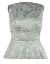 Dámska strieborná vzorovaná peplum blúzka Orsay
