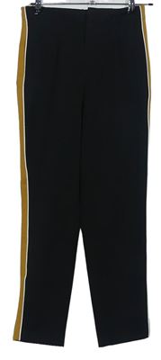 Dámske čierno-medové nohavice s pukmi Zara