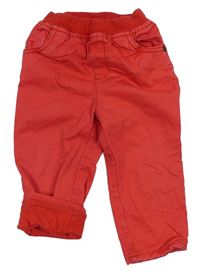 Červené plátenné podšité nohavice s úpletovým pasom Debenhams
