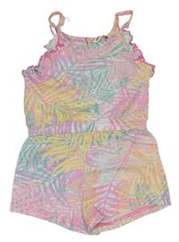 Farebný bavlnený kraťasový overal s listami zn. Pep&Co