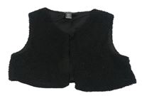 Černá huňatá crop vesta Primark