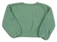 Zelený žinylkový oversize sveter H&M