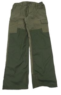 Khaki-zelené outdoorové kalhoty Decathlon