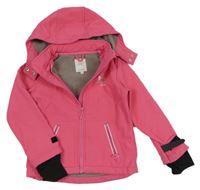 Růžová softshellová bunda s nápisem a kapucí S. Oliver