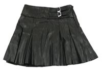 Čierna koženková skladaná sukňa Primark